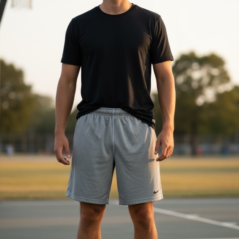 Nike Men's Light Gray Athletic Shorts - Picture 1 of 6